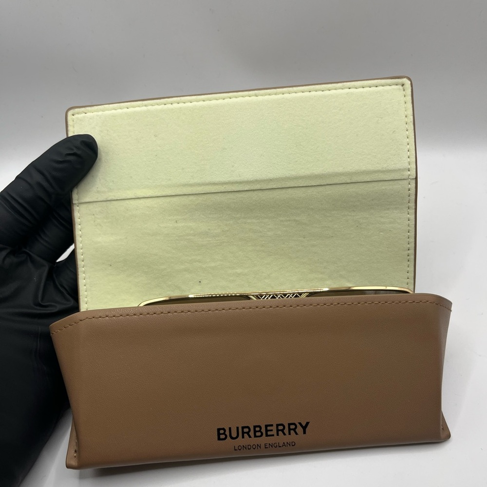 Burberry Gold and Brown Men's Sunglasses - Picture 4 of 9